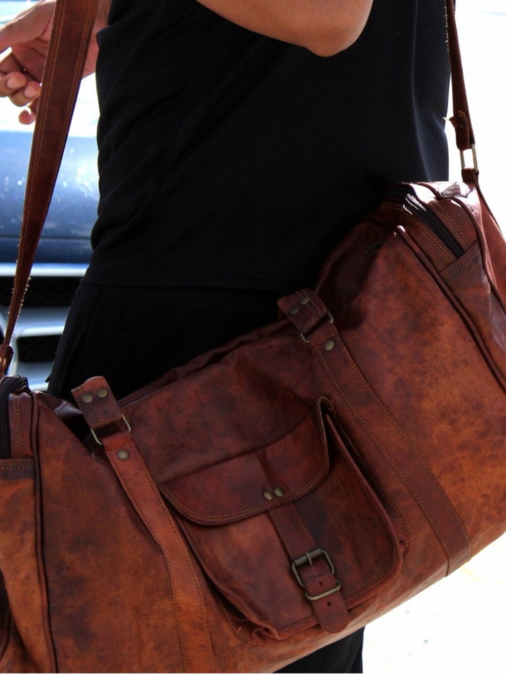 Komal’s  Passion Leather  Vintage-Style Duffel ,Travel, Gym, Weekender Bag - Picture 8 of 8